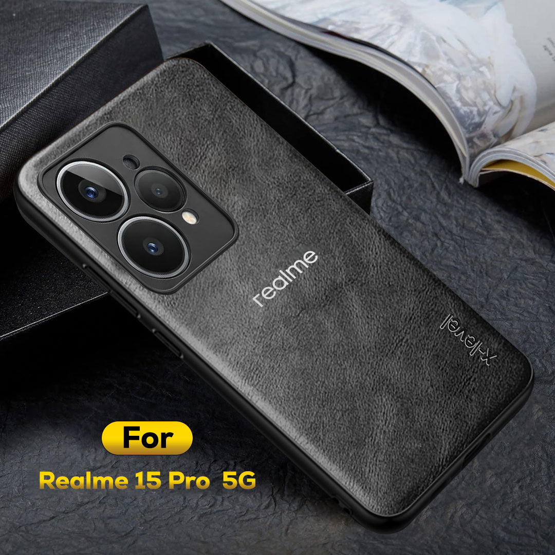 REALME 15 PRO 5G Business Style PU LEATHER PROTECTIVE BACK CASE WITH CAMERA PROTECTION
