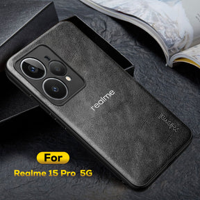 REALME 15 PRO 5G Business Style PU LEATHER PROTECTIVE BACK CASE WITH CAMERA PROTECTION