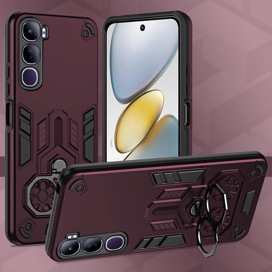 Vivo Y300 5G Armor knight Series Camera Protection 2 in 1 Shockproof Phone Cover with Kickstand