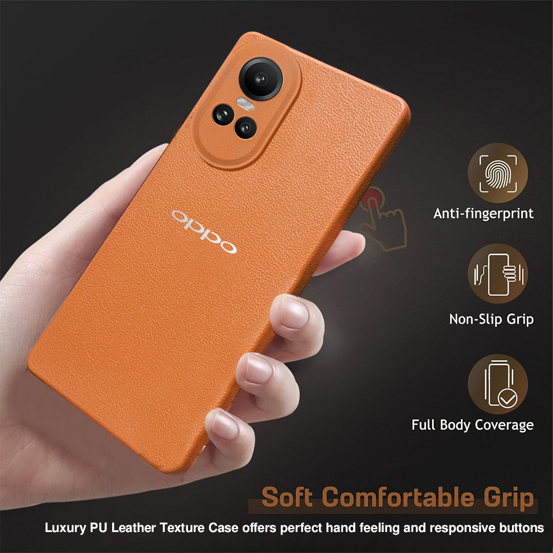 Oppo RENO 10 5G Solid Color Leather Texture Matte Phone Back Case