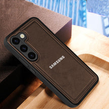 Samsung Galaxy S23 5G Vintage Leather Stitched Protective Back Case