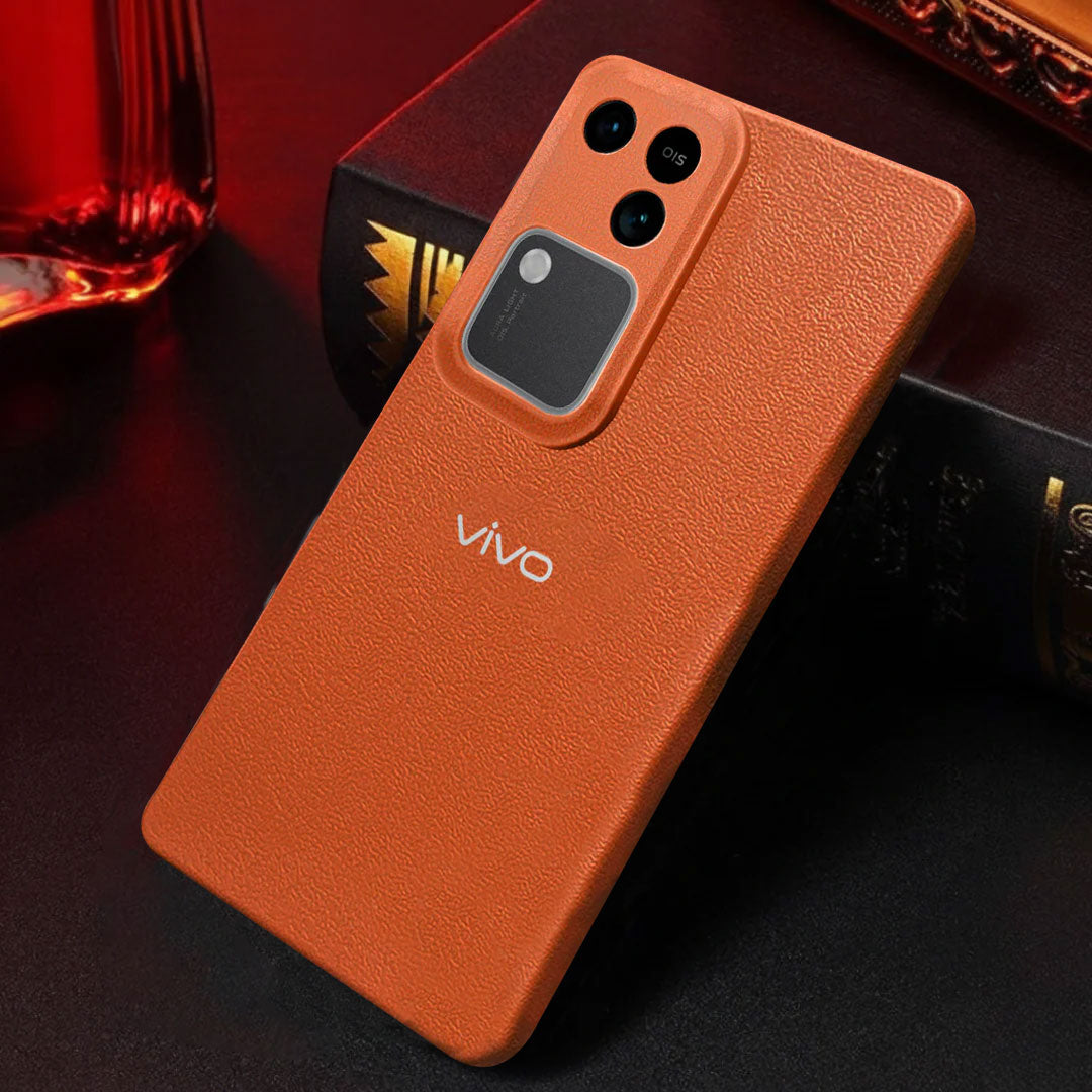 Vivo V30 5G Solid Color Leather Texture Matte Phone Back Case