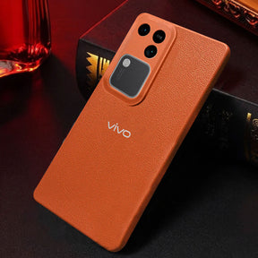 Vivo V30 5G Solid Color Leather Texture Matte Phone Back Case
