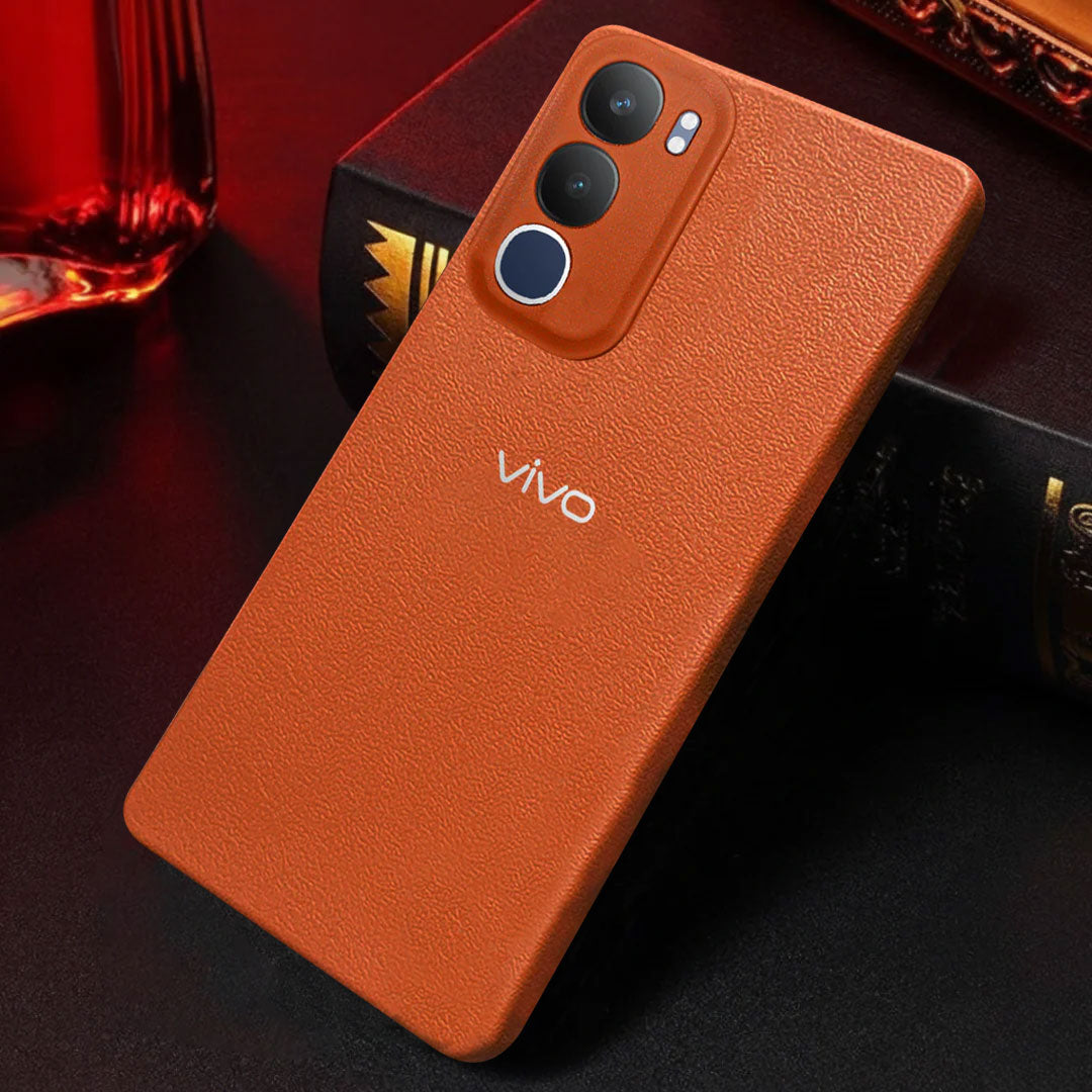 Vivo Y29 5G Solid Color Leather Texture Matte Phone Back Case