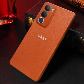 Vivo Y29 5G Solid Color Leather Texture Matte Phone Back Case