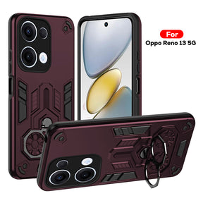Oppo Reno 13 5G Armor knight Series Camera Protection 2 in 1 Shockproof Phone Cover with Kickstand