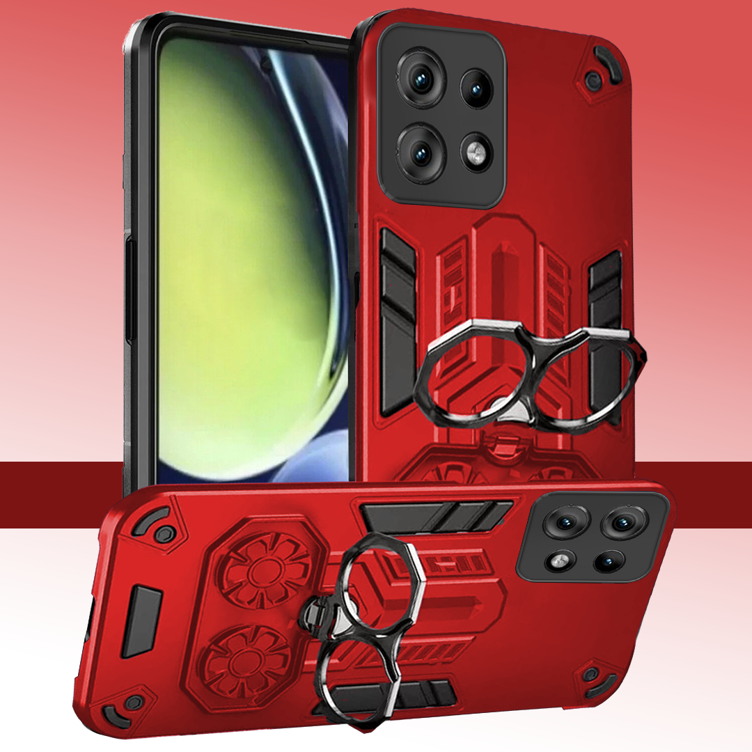 Motorola Edge 50 Neo 5G Armor knight Series Camera Protection 2 in 1 Shockproof Phone Cover with Kickstand