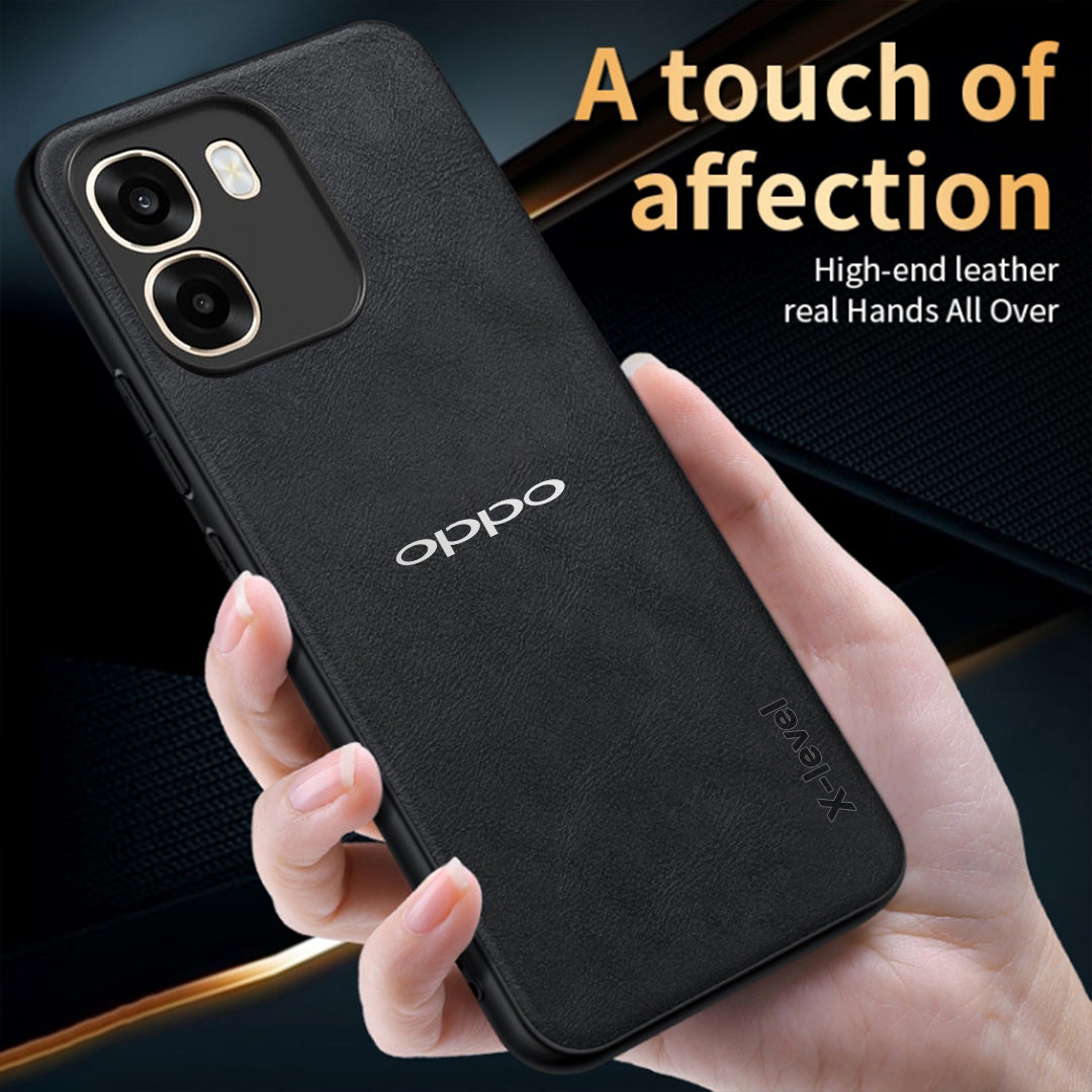 OPPO A6 5G Business Style PU LEATHER PROTECTIVE BACK CASE WITH CAMERA PROTECTION