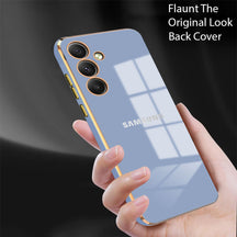 GALAXY S25 5G ULTRA-SHINE GOLD ELECTROPLATED LUXURIOUS  BACK CASE WITH CAMERA PROTECTION