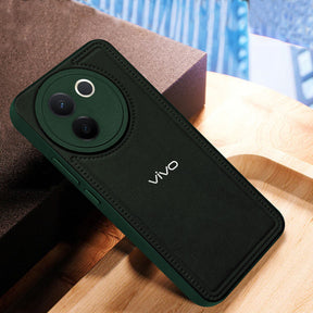 VIVO V30E 5G Vintage Leather Stitched Protective Back Case