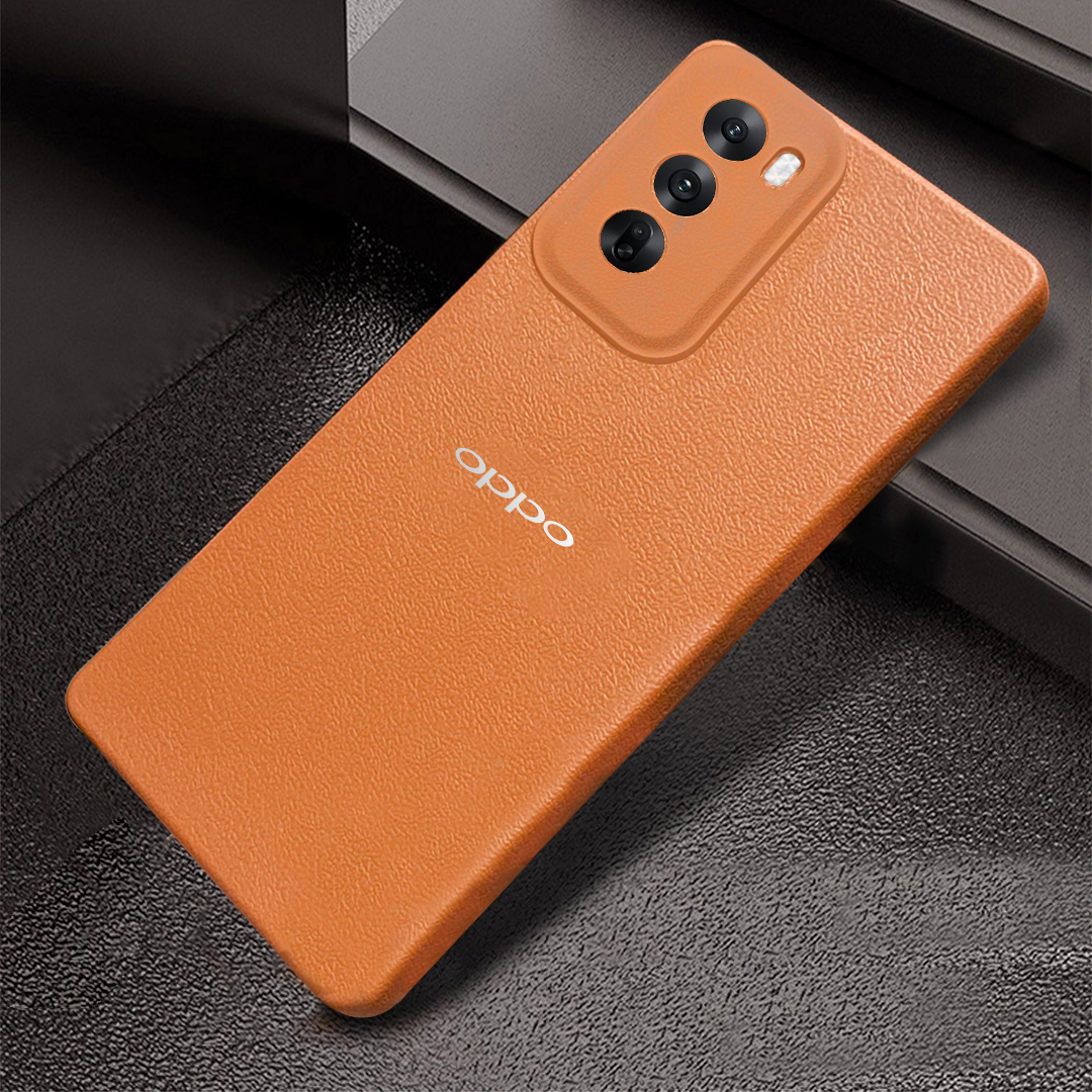 Oppo RENO 12 5G Solid Color Leather Texture Matte Phone Back Case