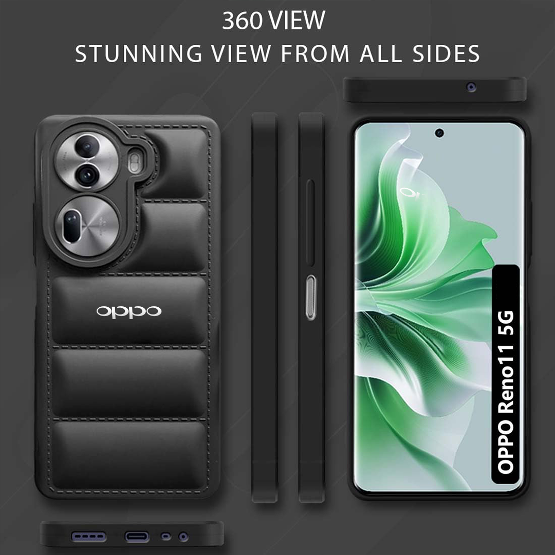 OPPO Reno 11 5G The North Face Puffer Edition Black Bumper Back Case