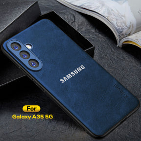 GALAXY A35 5G Business Style PU LEATHER PROTECTIVE BACK CASE WITH CAMERA PROTECTION