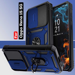 OPPO RENO 15 5G Armor Military-grade Case With Sliding Camera Cover & 360 Kickstand