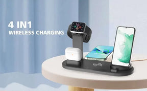 4 in 1 Rotatable Wireless Charger Dock For iPhone/Micro USB Phone/Type-C Phone