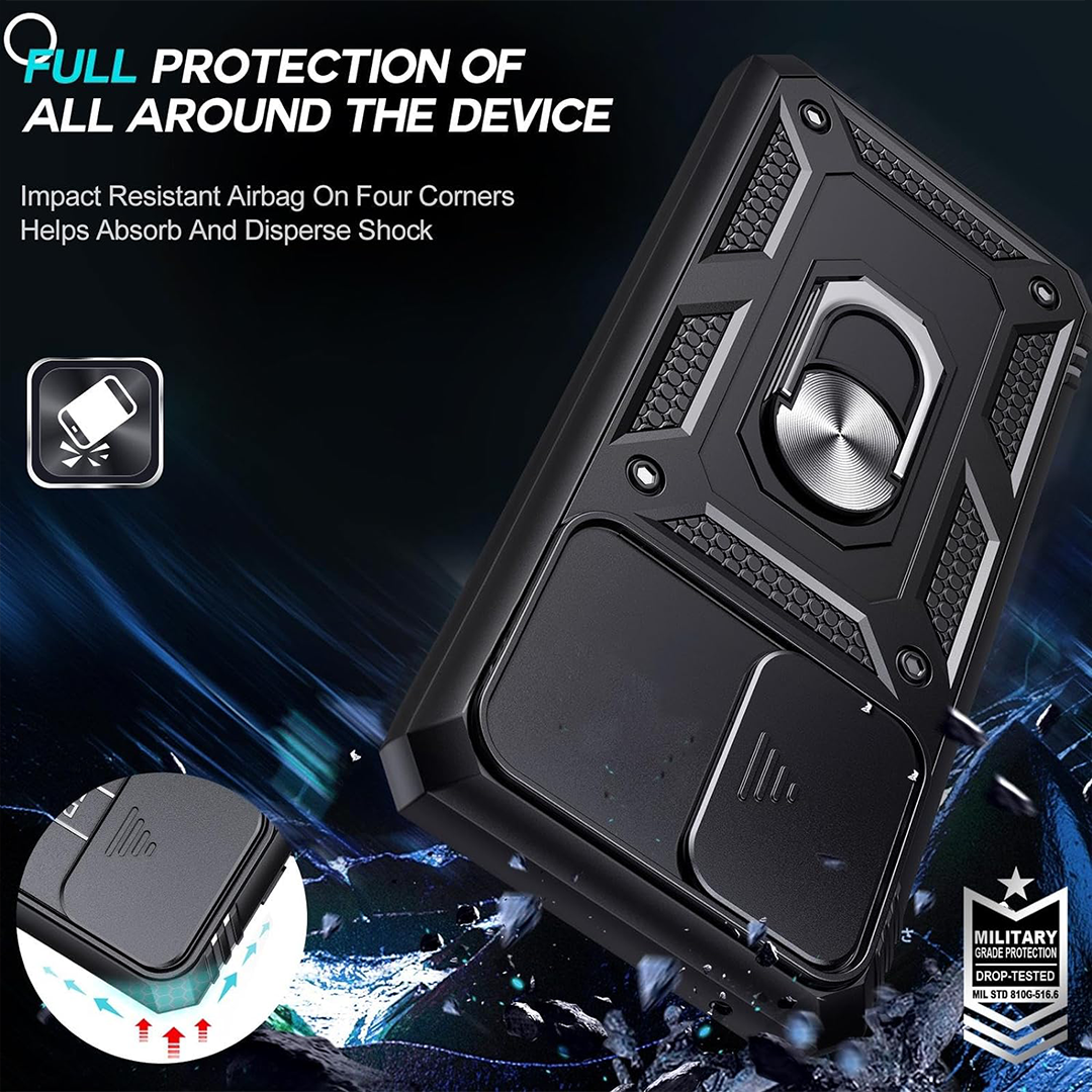 OPPO RENO 14/14 PRO 5G Armor Military-grade Case With Sliding Camera Cover & 360 Kickstand