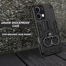 Oppo Reno 13 5G Armor knight Series Camera Protection 2 in 1 Shockproof Phone Cover with Kickstand