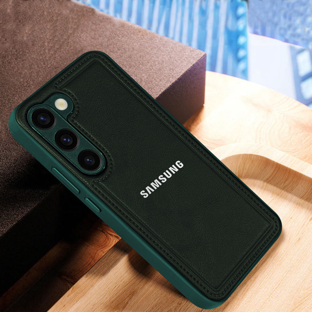 Samsung Galaxy S23 5G Vintage Leather Stitched Protective Back Case