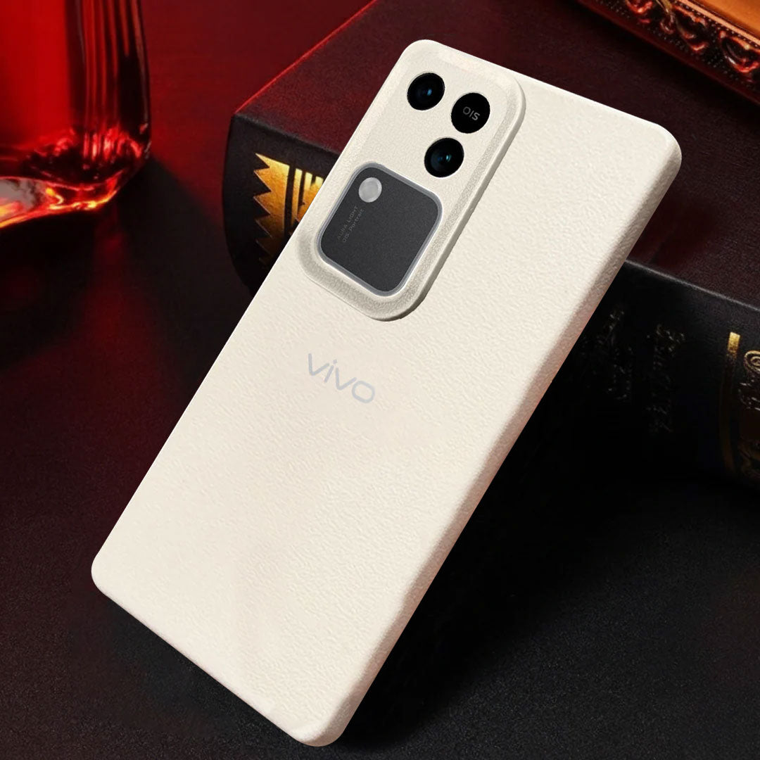 Vivo V30 5G Solid Color Leather Texture Matte Phone Back Case