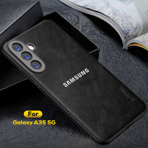 GALAXY A35 5G Business Style PU LEATHER PROTECTIVE BACK CASE WITH CAMERA PROTECTION