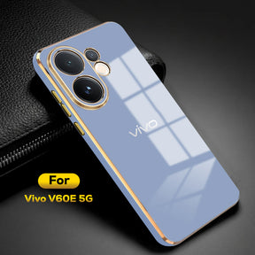 VIVO V60e 5G ULTRA-SHINE GOLD ELECTROPLATED LUXURIOUS  BACK CASE WITH CAMERA PROTECTION
