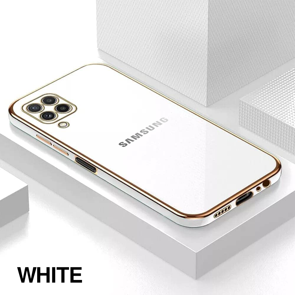 GALAXY F62 ULTRA-SHINE GOLD ELECTROPLATED LUXURIOUS  BACK CASE WITH CAMERA PROTECTION