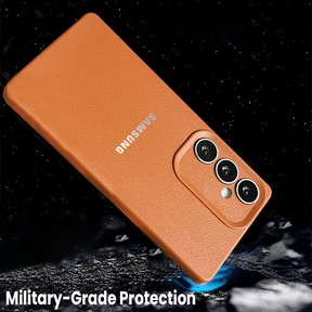 Samsung Galaxy S24fe 5G Solid Color Leather Texture Matte Phone Back Case