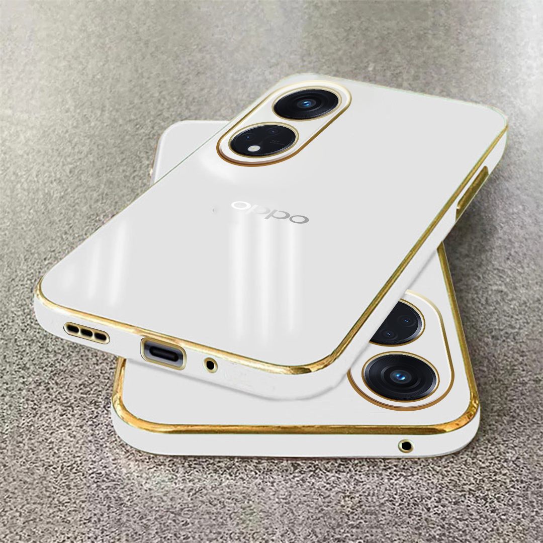 RENO 8T ULTRA-SHINE GOLD ELECTROPLATED LUXURIOUS  BACK CASE WITH CAMERA PROTECTION