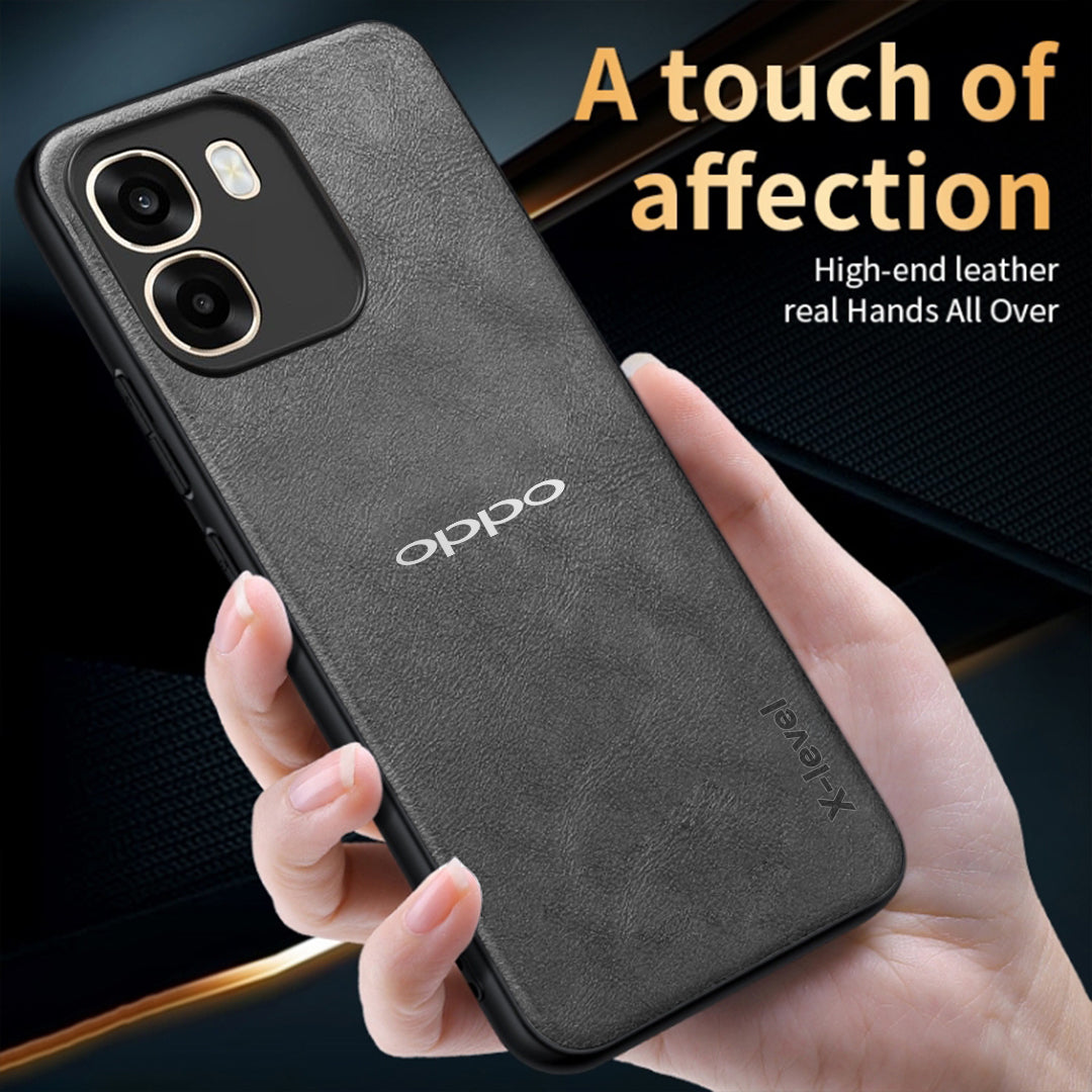 OPPO A6 5G Business Style PU LEATHER PROTECTIVE BACK CASE WITH CAMERA PROTECTION