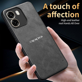 OPPO A6 5G Business Style PU LEATHER PROTECTIVE BACK CASE WITH CAMERA PROTECTION