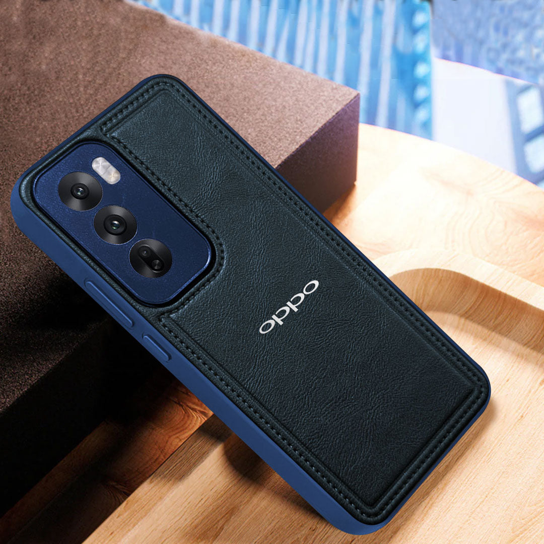 OPPO RENO 12 5G Vintage Leather Stitched Protective Back Case