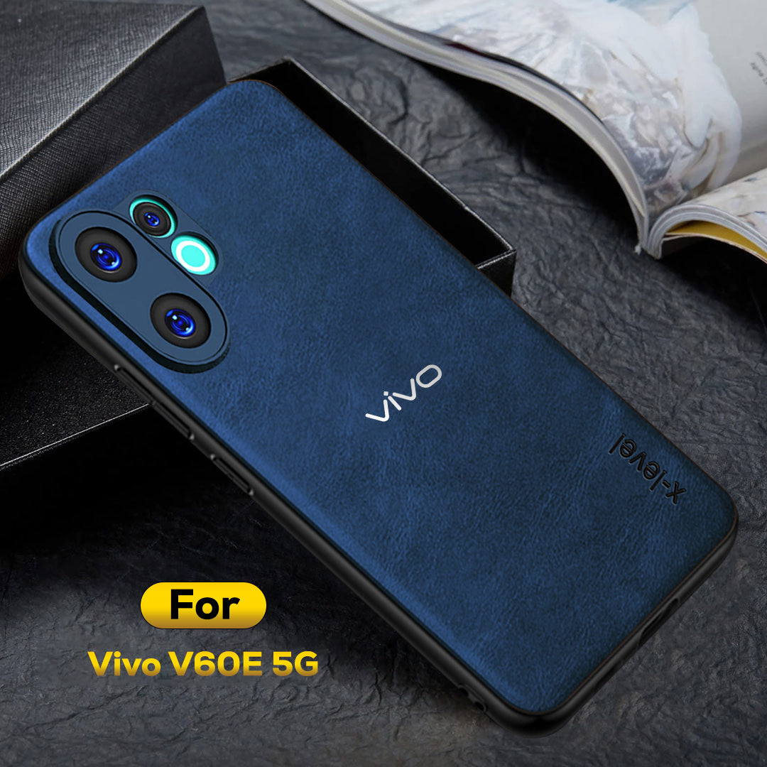 VIVO V60e 5G Business Style PU LEATHER PROTECTIVE BACK CASE WITH CAMERA PROTECTION