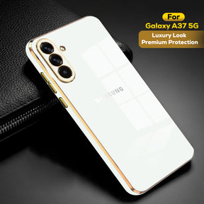 SAMSUNG GALAXY A37 5G ULTRA-SHINE GOLD ELECTROPLATED LUXURIOUS BACK CASE WITH CAMERA PROTECTION