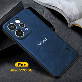 VIVO V70 5G Business Style PU LEATHER PROTECTIVE BACK CASE WITH CAMERA PROTECTION