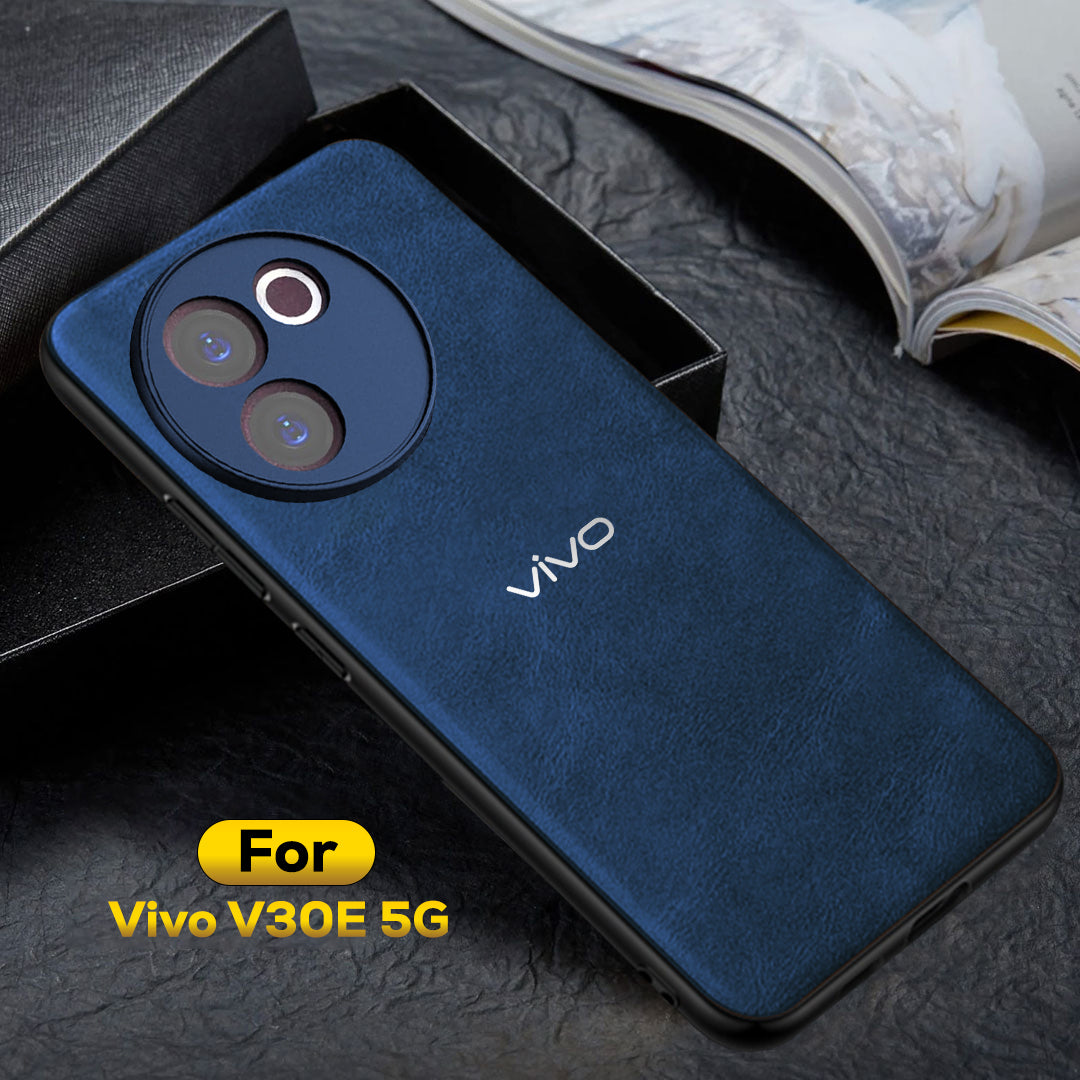 VIVO V30e 5G Business Style PU LEATHER PROTECTIVE BACK CASE WITH CAMERA PROTECTION