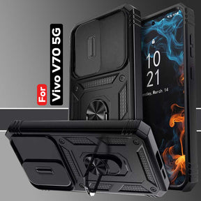 VIVO V70 5G Armor Military-grade Case With Sliding Camera Cover & 360 Kickstand