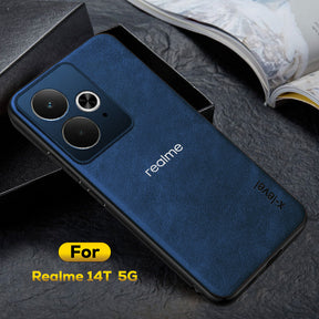 REALME 14T 5G Business Style PU LEATHER PROTECTIVE BACK CASE WITH CAMERA PROTECTION