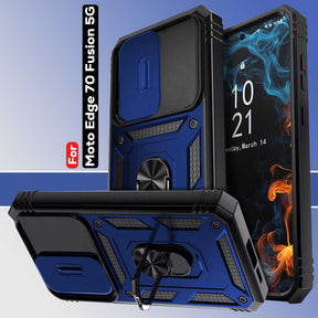 Motorola Edge 70 Fusion 5G Armor Military-grade Case With Sliding Camera Cover & 360 Kickstand