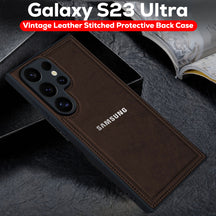 Samsung Galaxy S23 ULTRA 5G Vintage Leather Stitched Protective Back Case