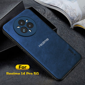 REALME 14 PRO 5G Business Style PU LEATHER PROTECTIVE BACK CASE WITH CAMERA PROTECTION