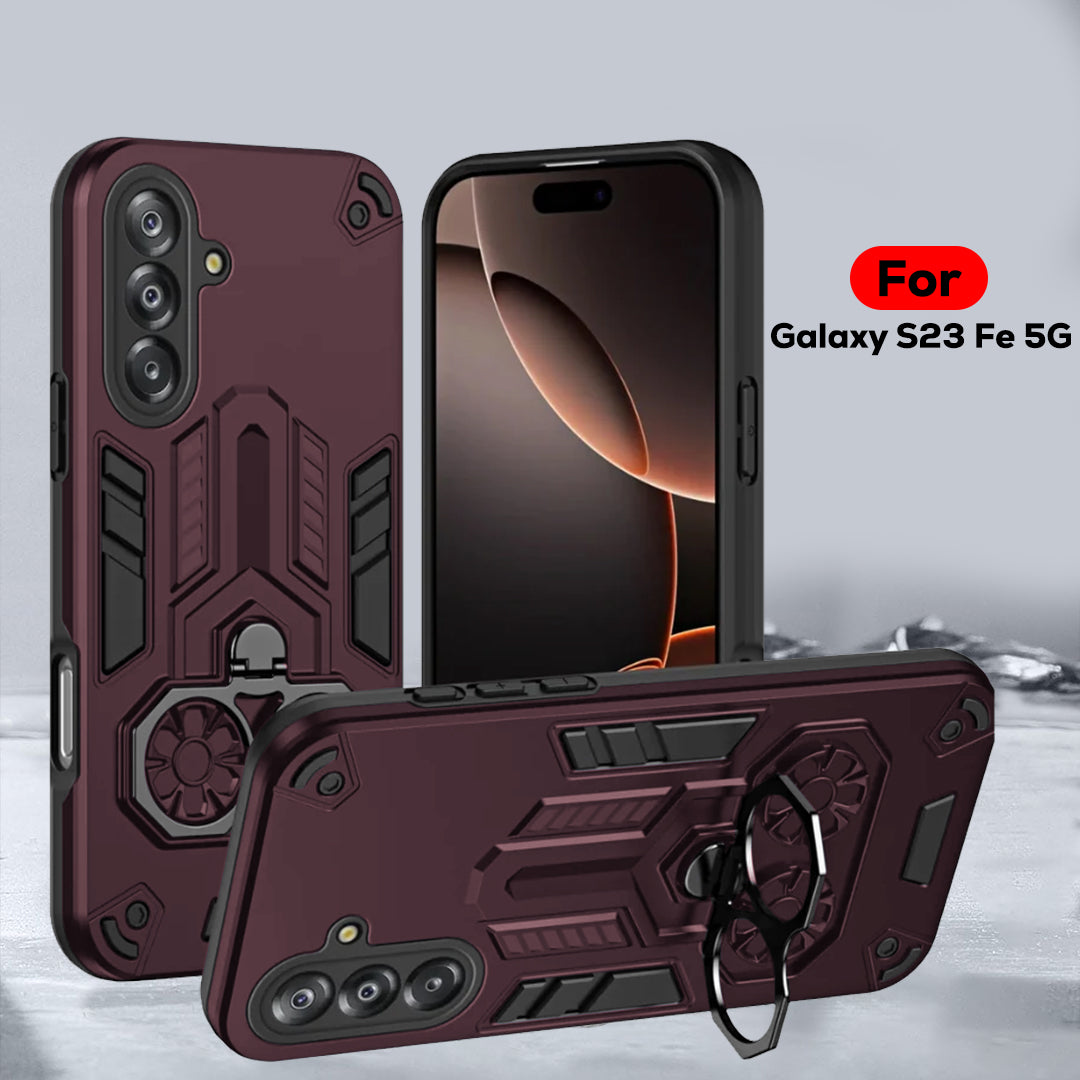 Samsung Galaxy S23fe 5G Armor knight Series Camera Protection 2 in 1 Shockproof Phone Cover with Kickstand