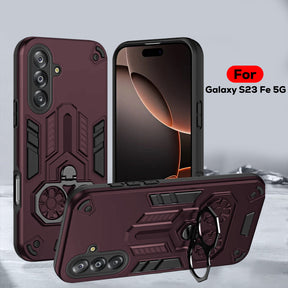 Samsung Galaxy S23fe 5G Armor knight Series Camera Protection 2 in 1 Shockproof Phone Cover with Kickstand
