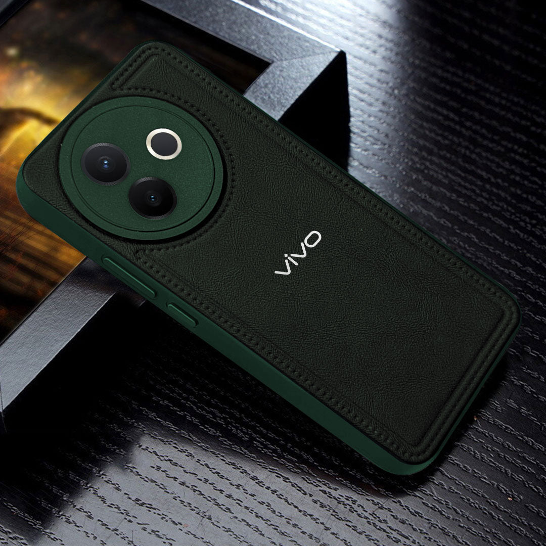VIVO Y39 5G Vintage Leather Stitched Protective Back Case