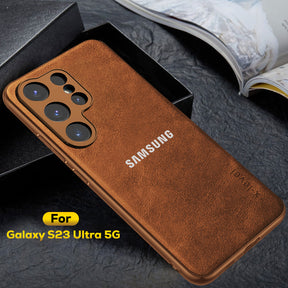 Galaxy S23 ULTRA 5G PU LEATHER PROTECTIVE BACK CASE WITH CAMERA PROTECTION