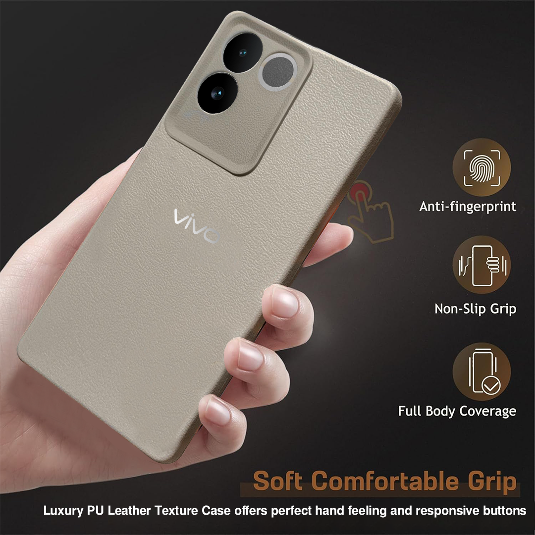 Vivo T2 Pro 5G Solid Color Leather Texture Matte Phone Back Case