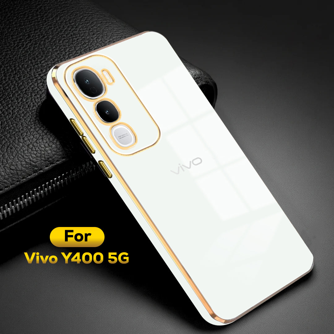 VIVO Y400 5G ULTRA-SHINE GOLD ELECTROPLATED LUXURIOUS  BACK CASE WITH CAMERA PROTECTION