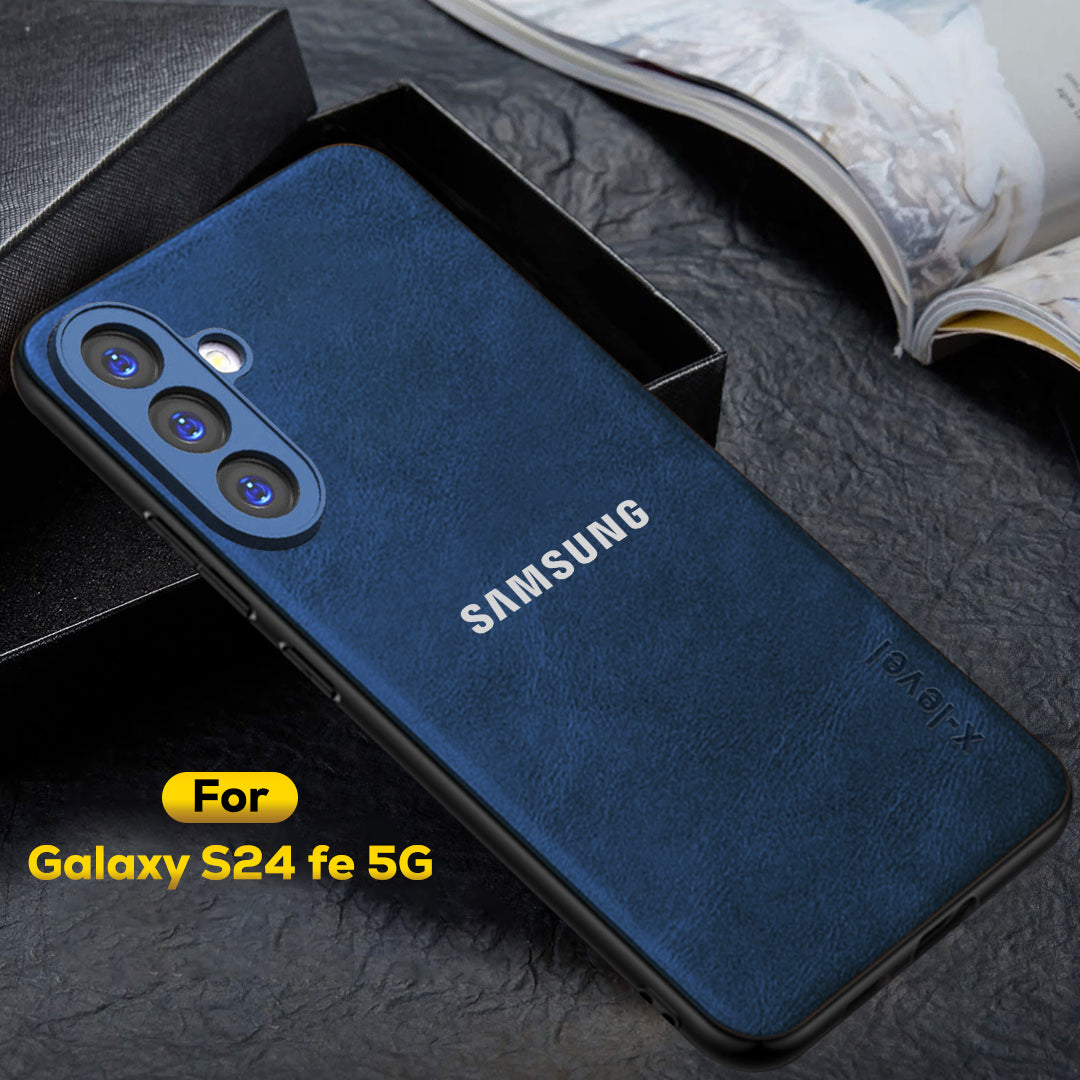 GALAXY S24 FE 5G Business Style PU LEATHER PROTECTIVE BACK CASE WITH CAMERA PROTECTION