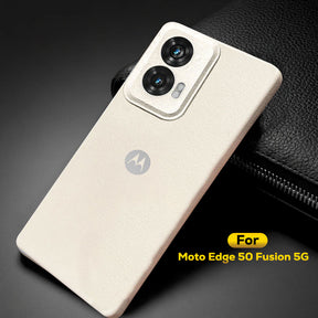 MOTO EDGE 50 FUSION 5G Solid Color Leather Texture Matte Phone Back Case