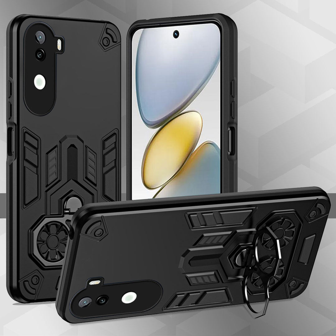 Vivo V40E 5G Armor knight Series Camera Protection 2 in 1 Shockproof Phone Cover with Kickstand
