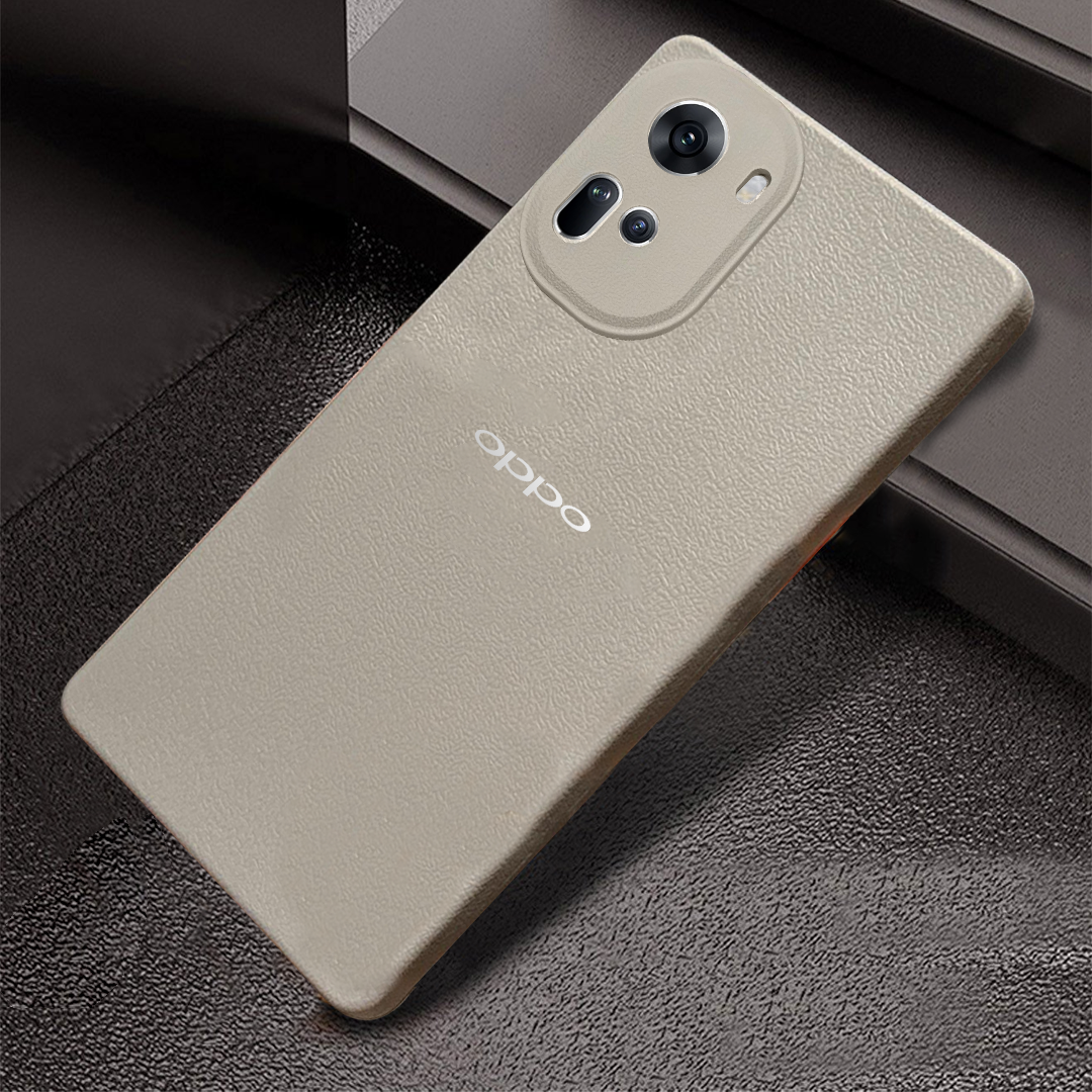 Oppo RENO 11 5G Solid Color Leather Texture Matte Phone Back Case